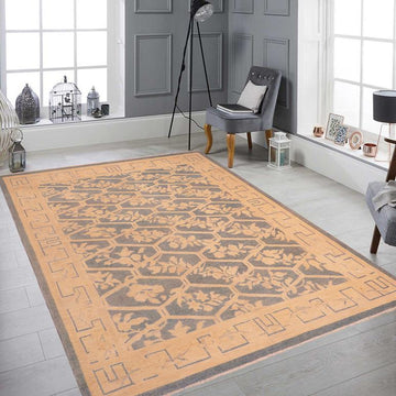 handmade Transitional Kafkaz Chobi Ziegler Blue Beige Hand Knotted RECTANGLE 100% WOOL area rug 8 x 10